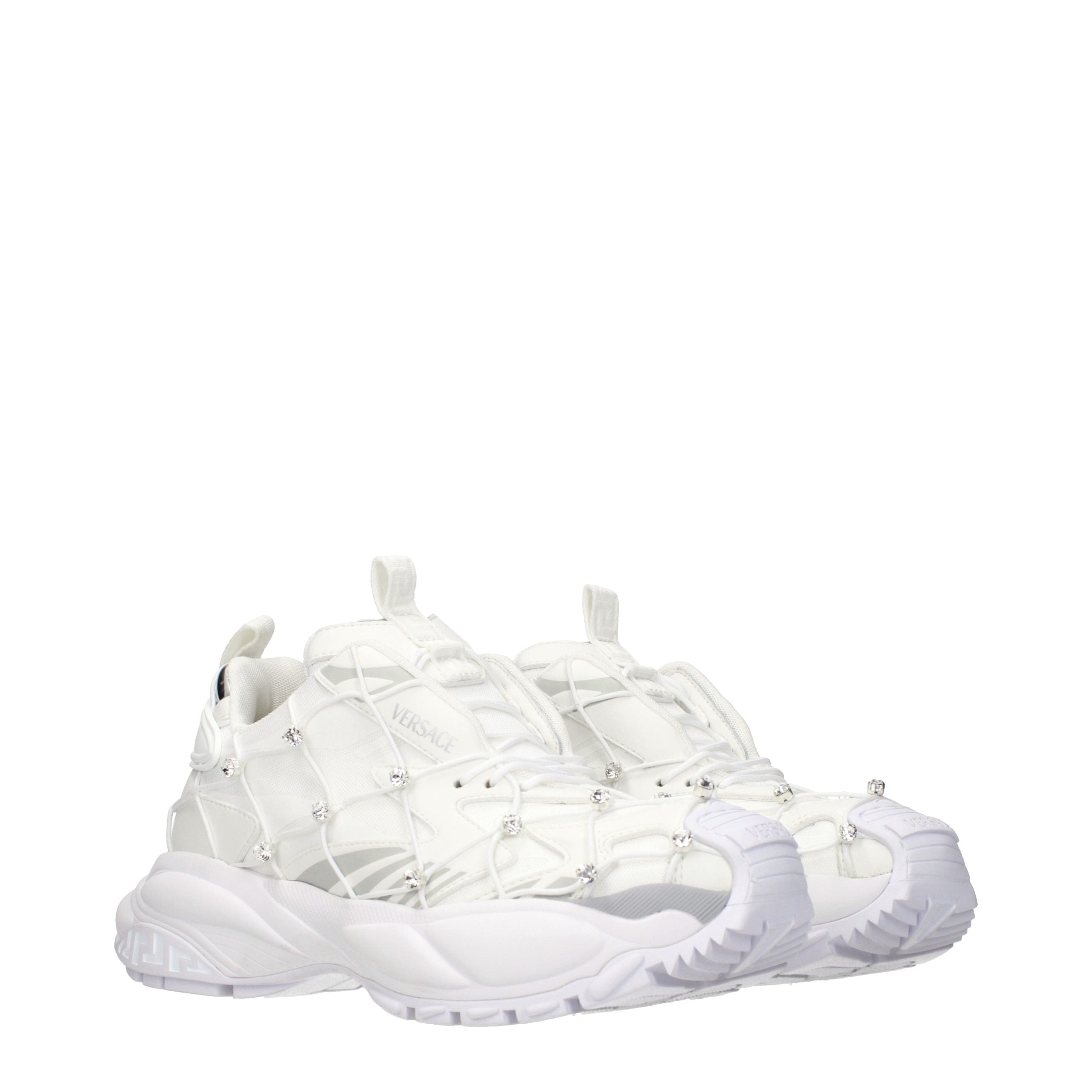 Versace White Fabric Sneakers