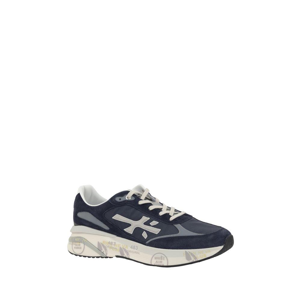 Premiata Blue Calf Leather Bos Taurus Athletic Sneakers