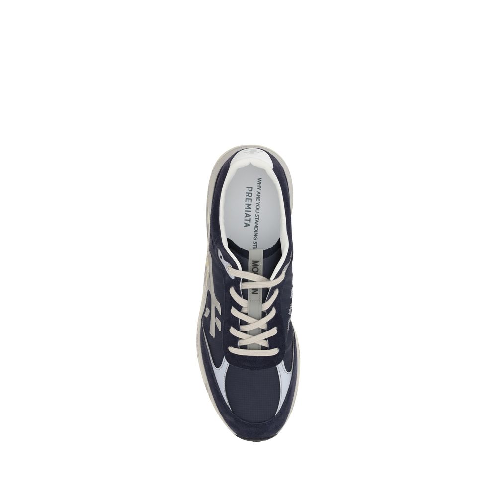 Premiata Blue Calf Leather Bos Taurus Athletic Sneakers