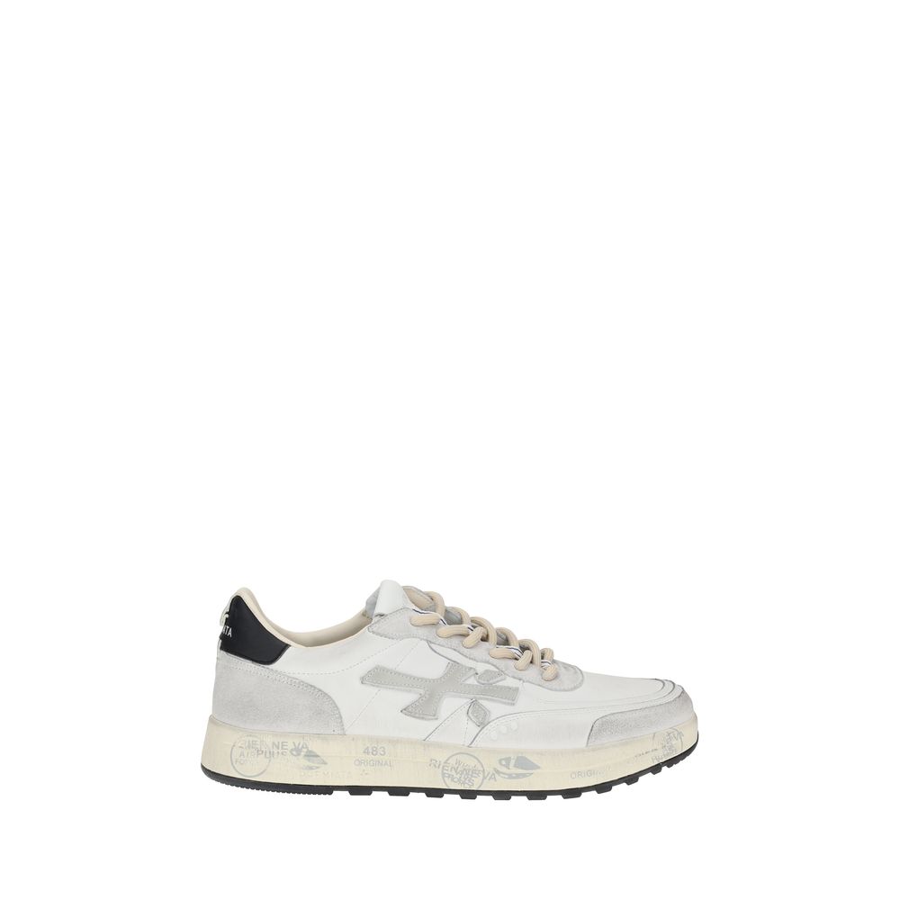 Premiata White Calf Leather Bos Taurus Low Top Sneakers