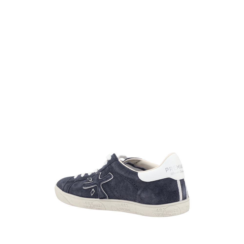 Premiata Blue Calf Leather Bos Taurus Low Top Sneakers