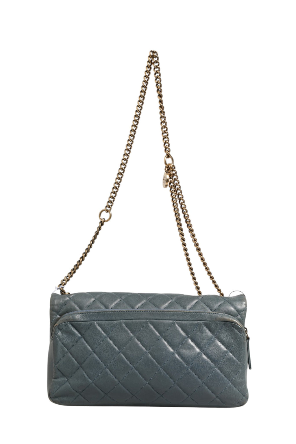 Chanel Blue Quilted Leather Crown Flap Shoulder Bag