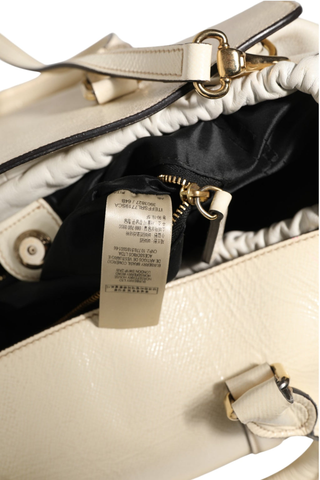 Burberry Chalk White Large Leather Tote Bag