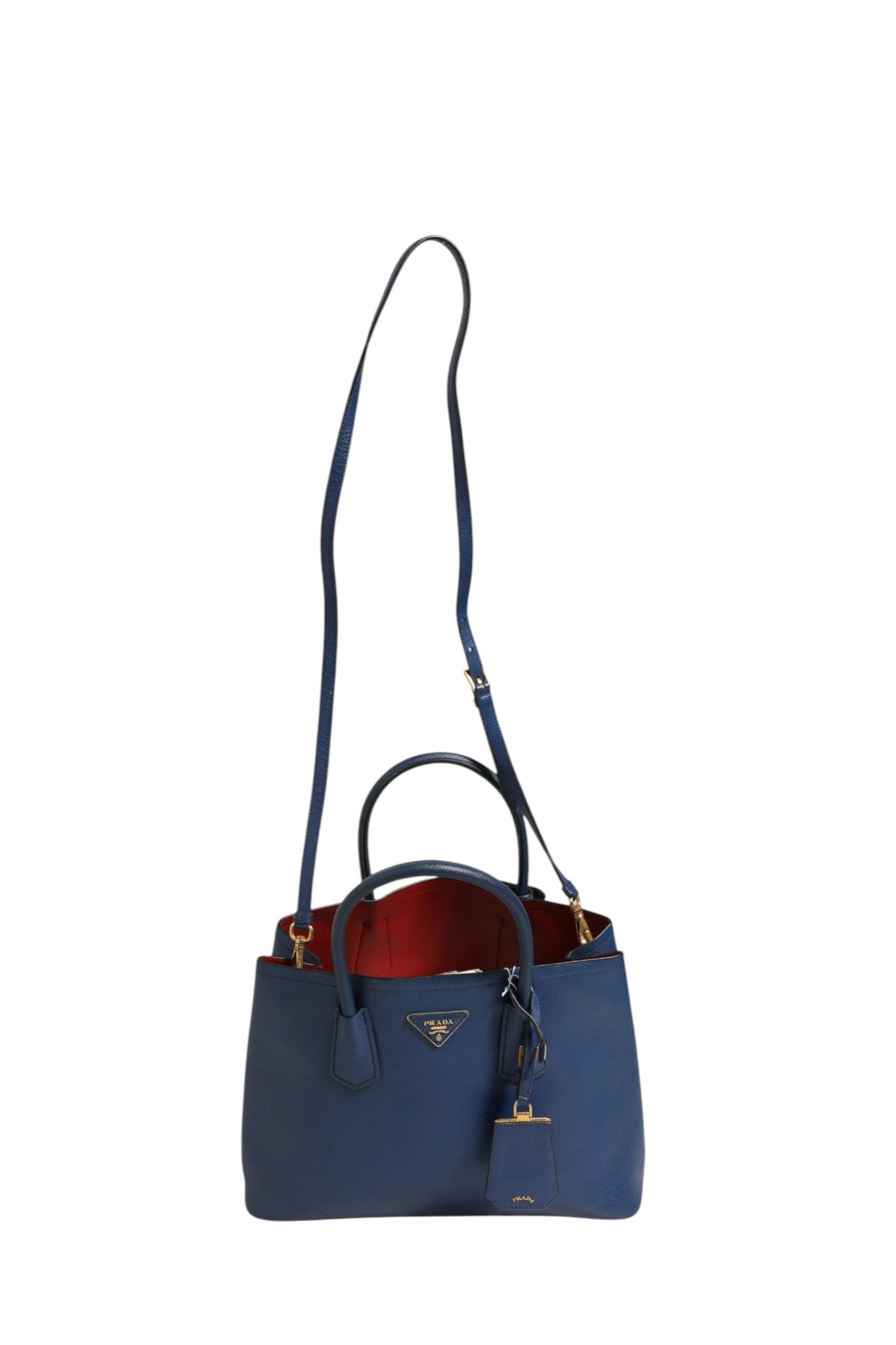 Prada Blue Saffiano Leather 2way Bag