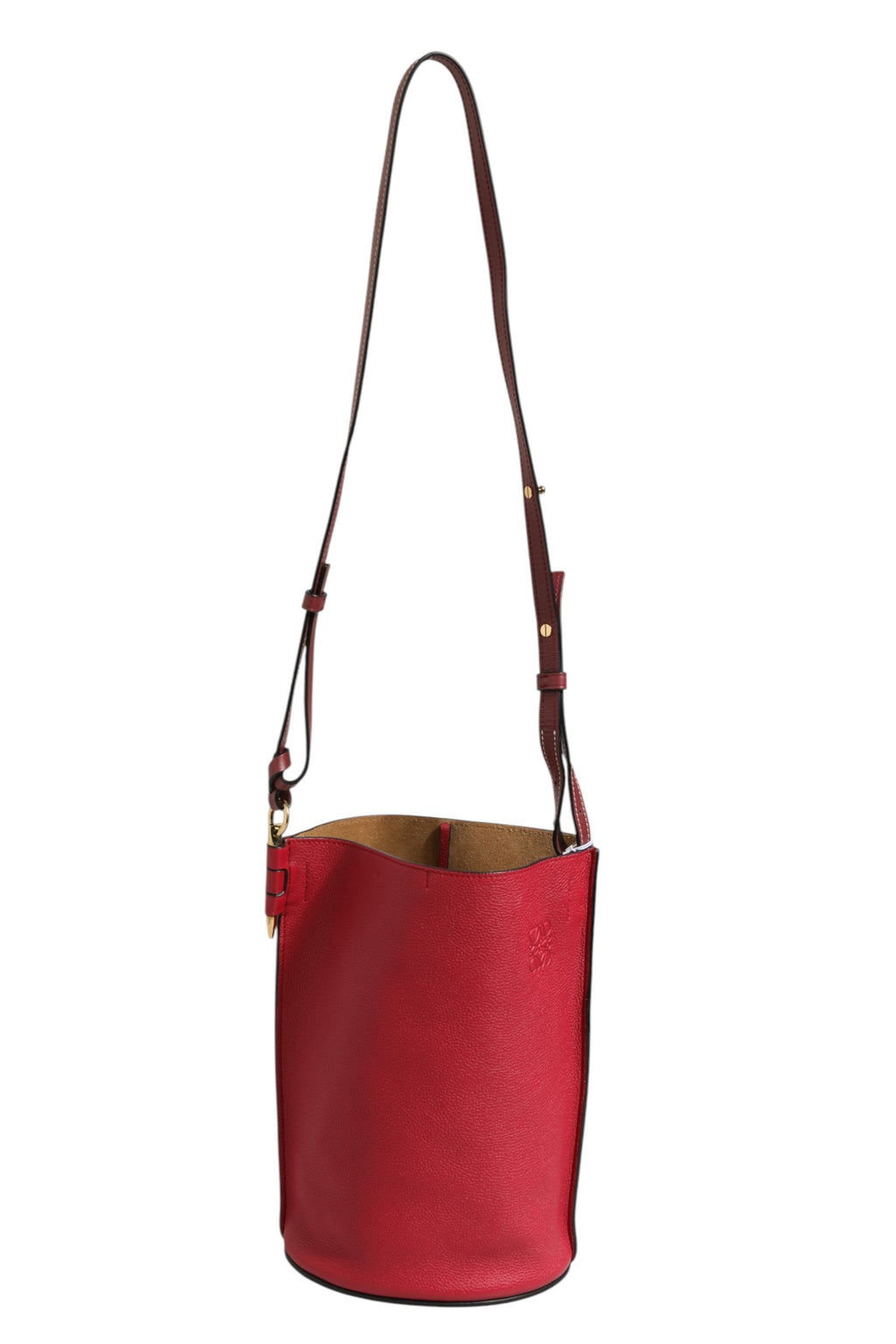 Loewe Gate Raspberry & Wine Leather Bucket Bag