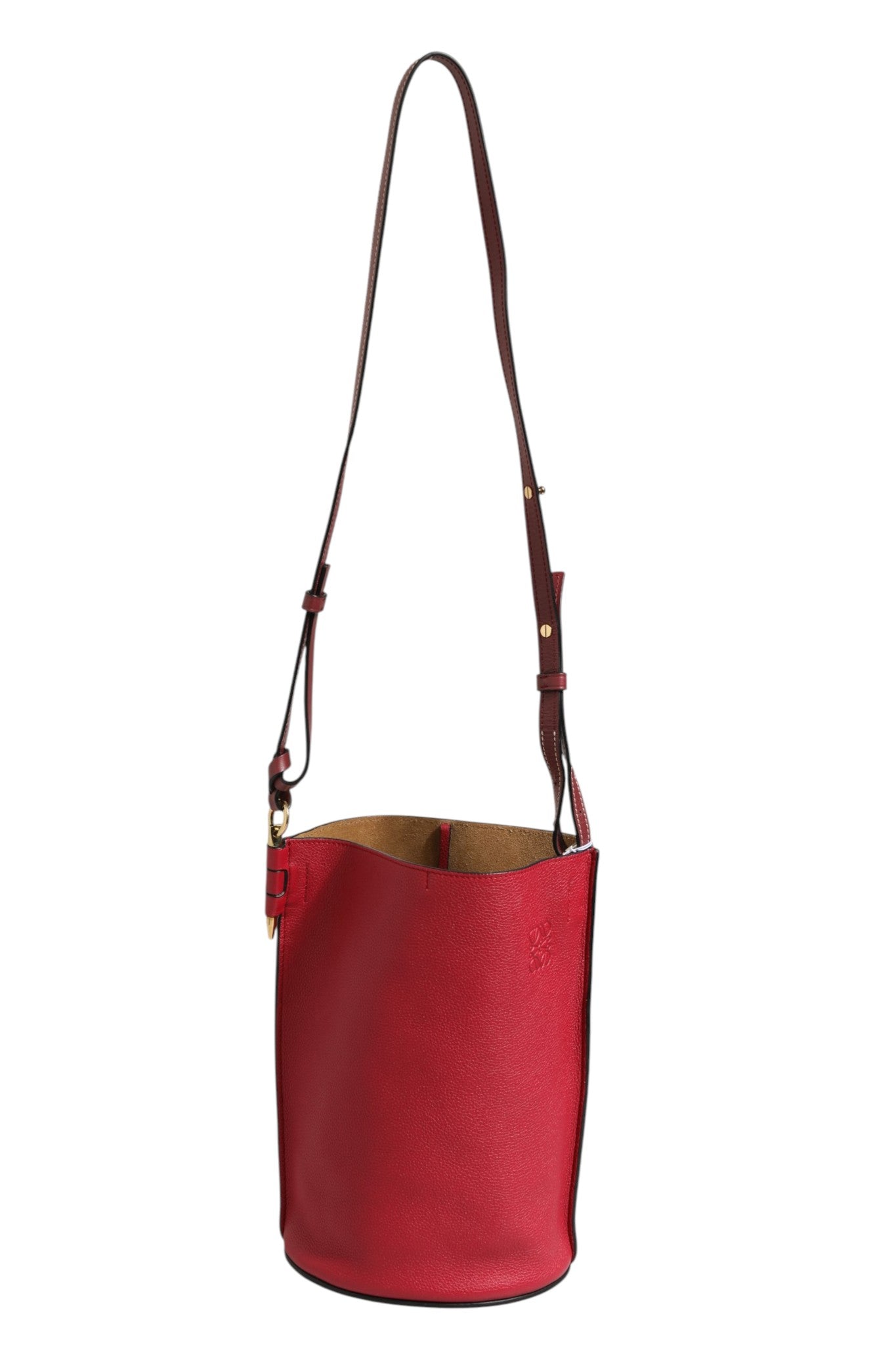 Loewe Gate Raspberry & Wine Leather Bucket Bag