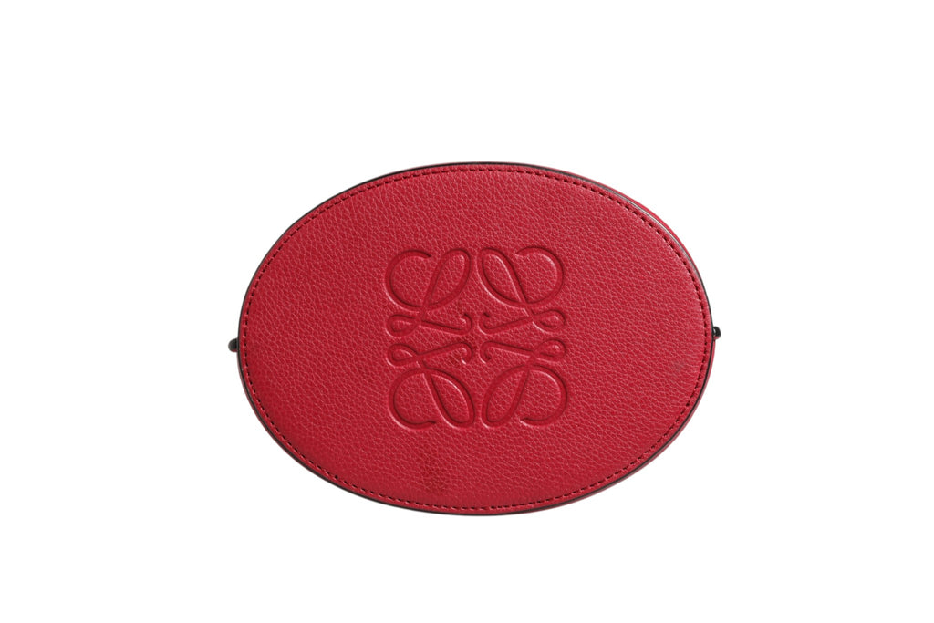 Loewe Gate Raspberry & Wine Leather Bucket Bag