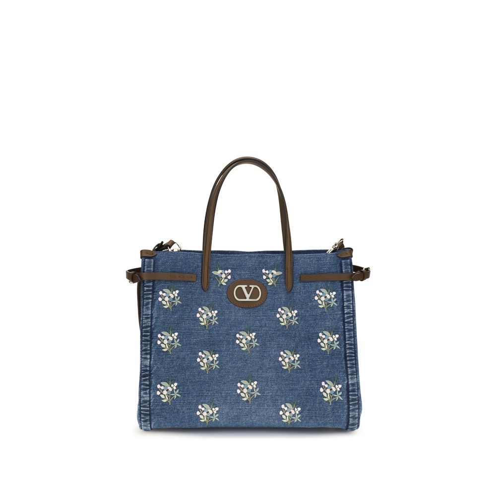 Valentino Garavani Blue Cotton Shoulder Bag