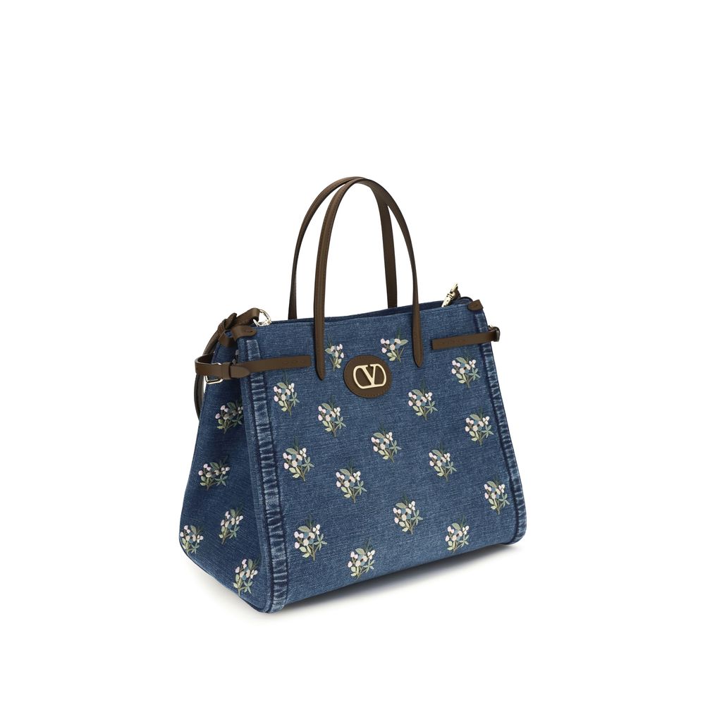 Valentino Garavani Blue Cotton Shoulder Bag