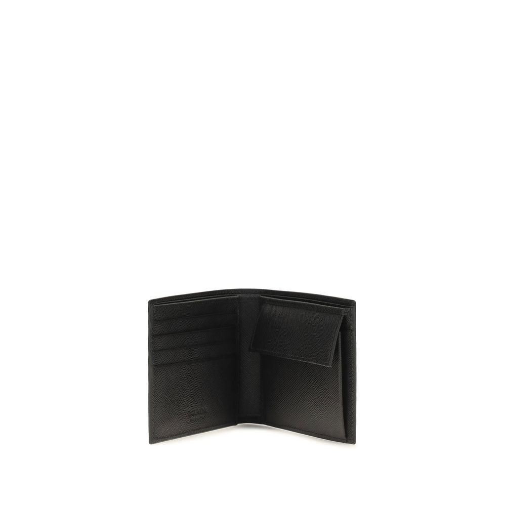 Prada Black Calf Leather Bos Taurus Wallet