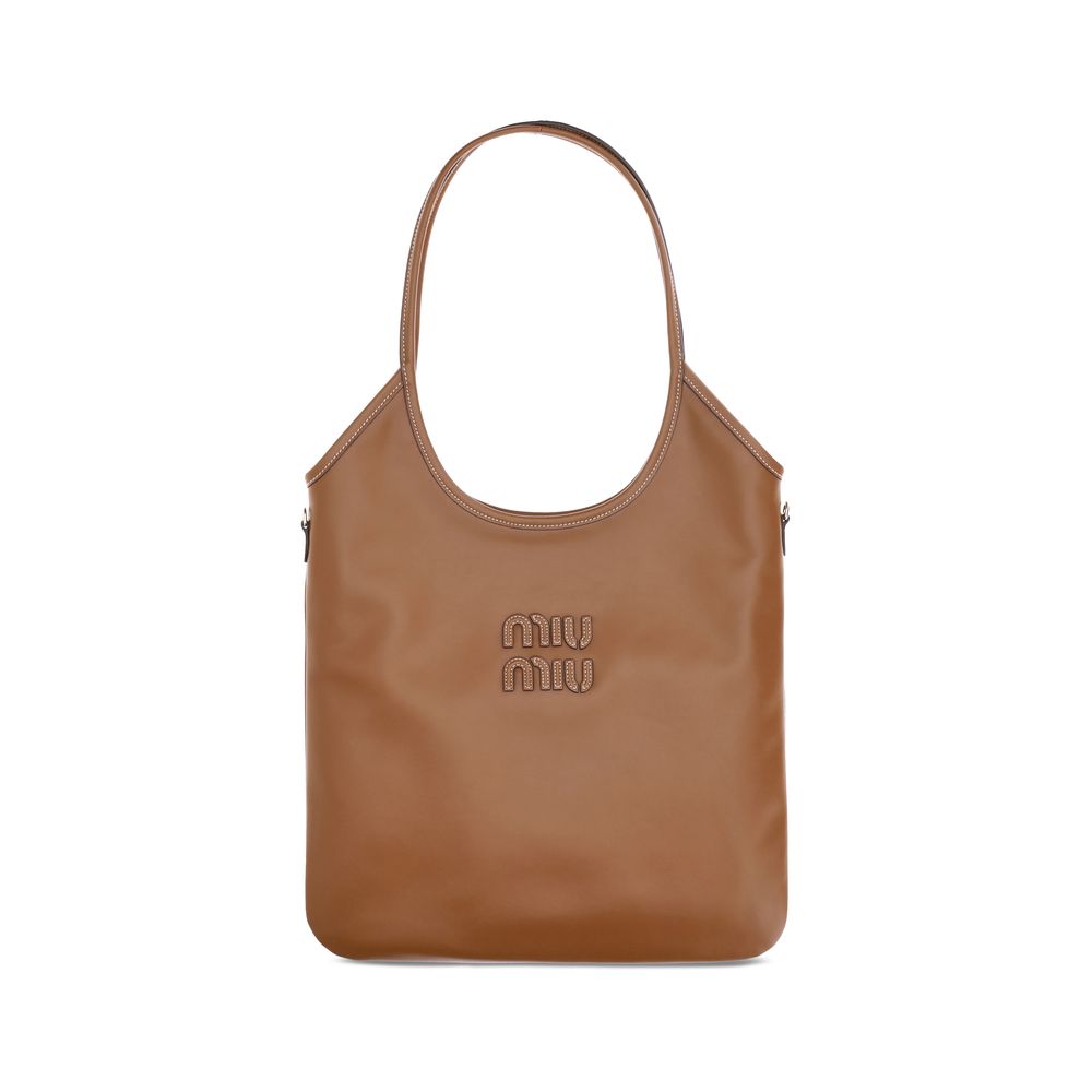Miu Miu Brown Calf Leather Bos Taurus Shoulder Bag