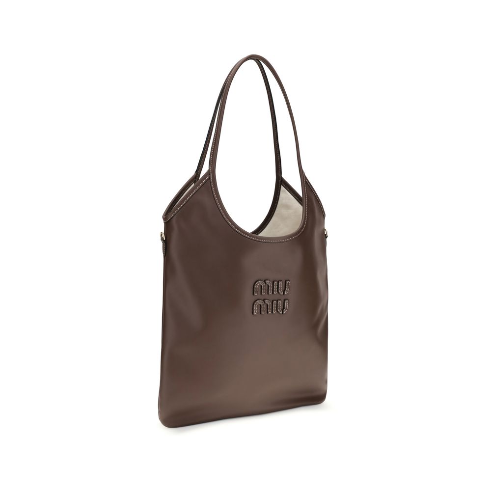 Miu Miu Brown Calf Leather Bos Taurus Shoulder Bag