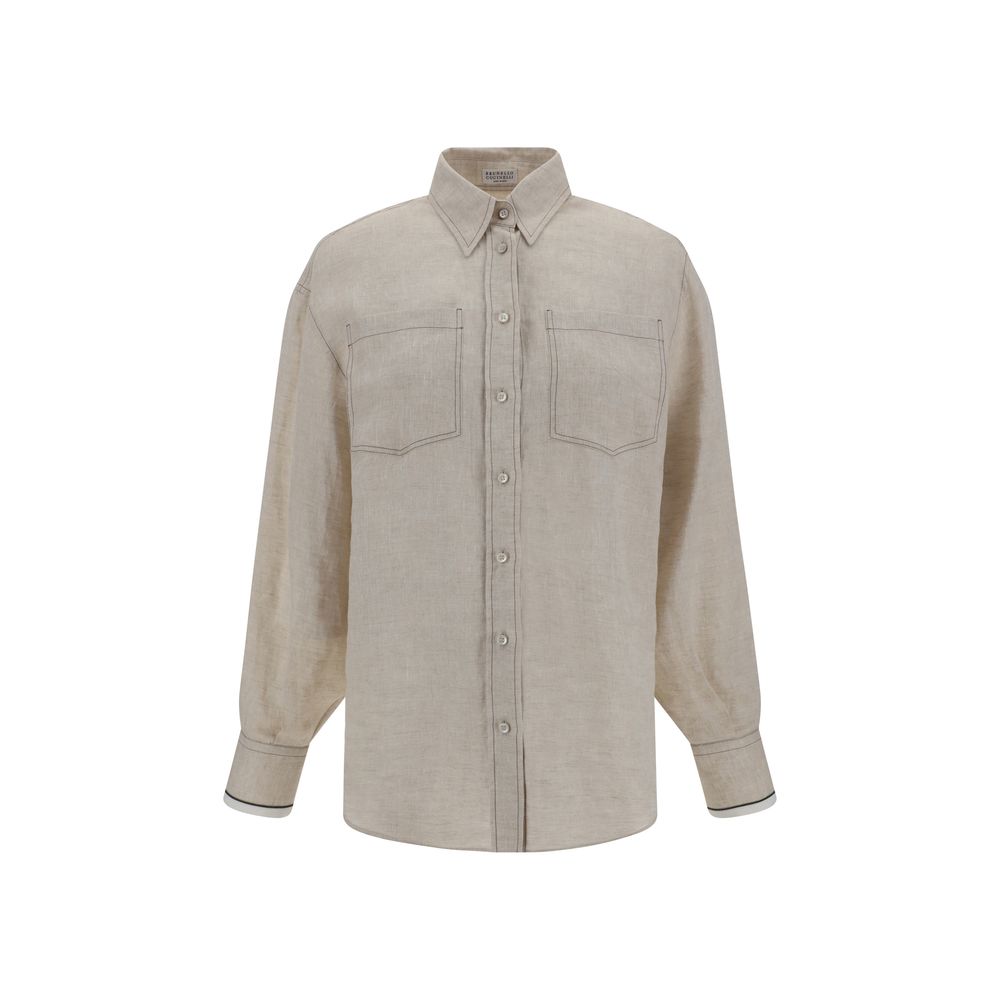 Brunello Cucinelli Beige Linen Shirt