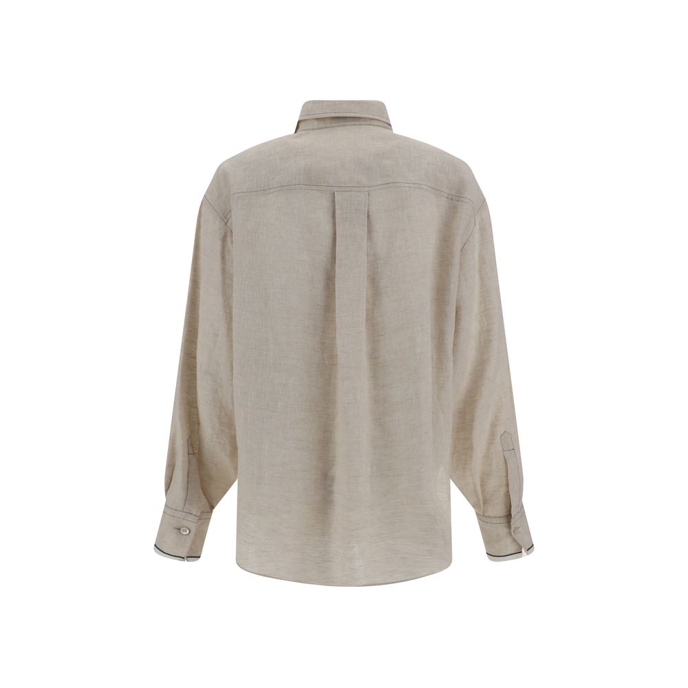 Brunello Cucinelli Beige Linen Shirt