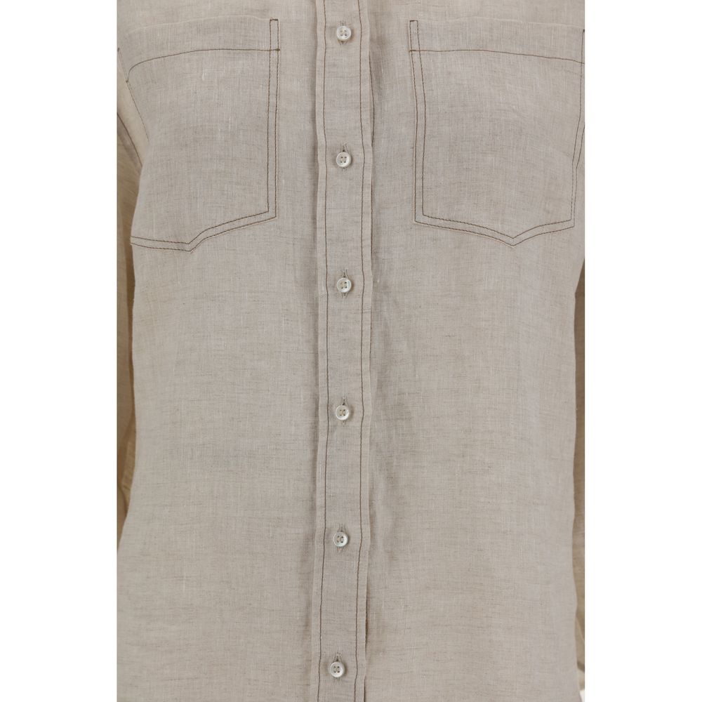 Brunello Cucinelli Beige Linen Shirt