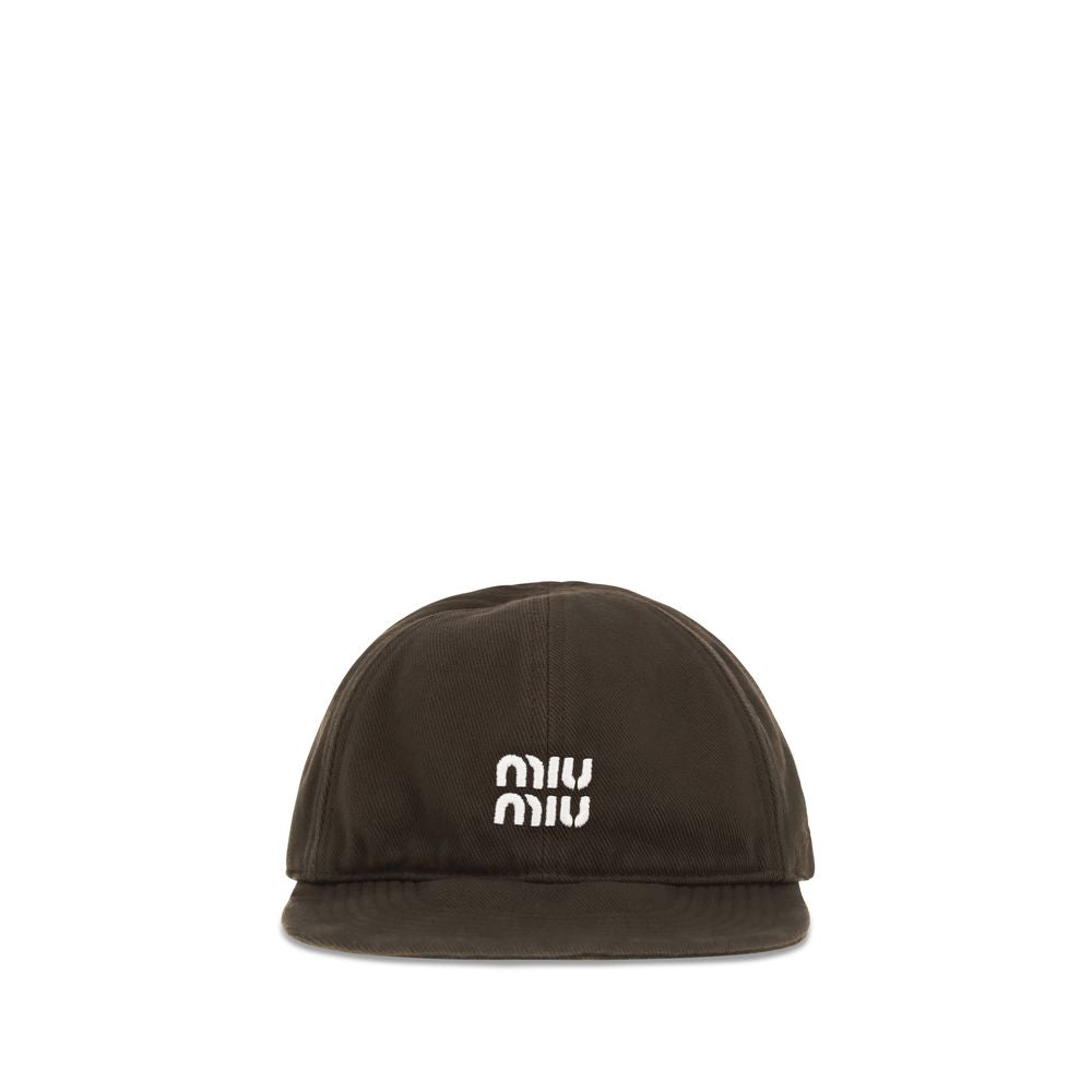 Miu Miu Brown Cotton Cap (Baseball Hat)