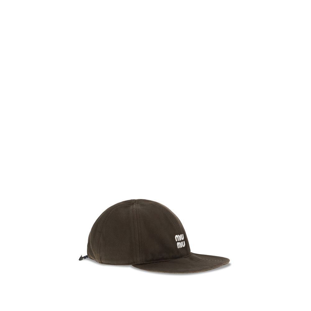 Miu Miu Brown Cotton Cap (Baseball Hat)
