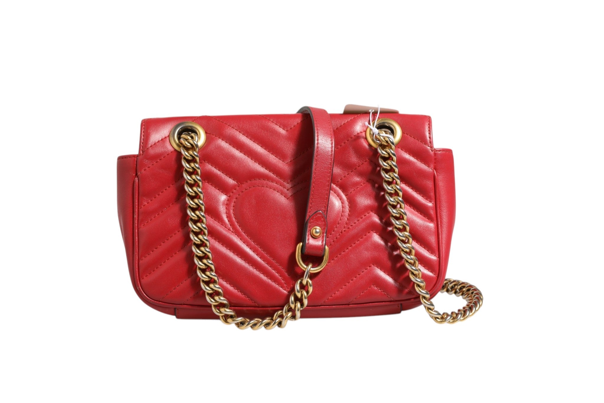 Gucci Marmont Small Shoulder Bag in Rosso Ancora Red Leather