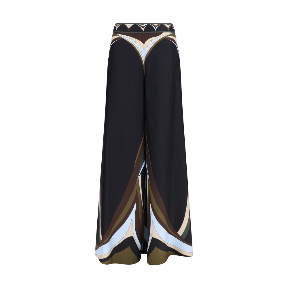 Emilio Pucci Black Silk Flared Pants