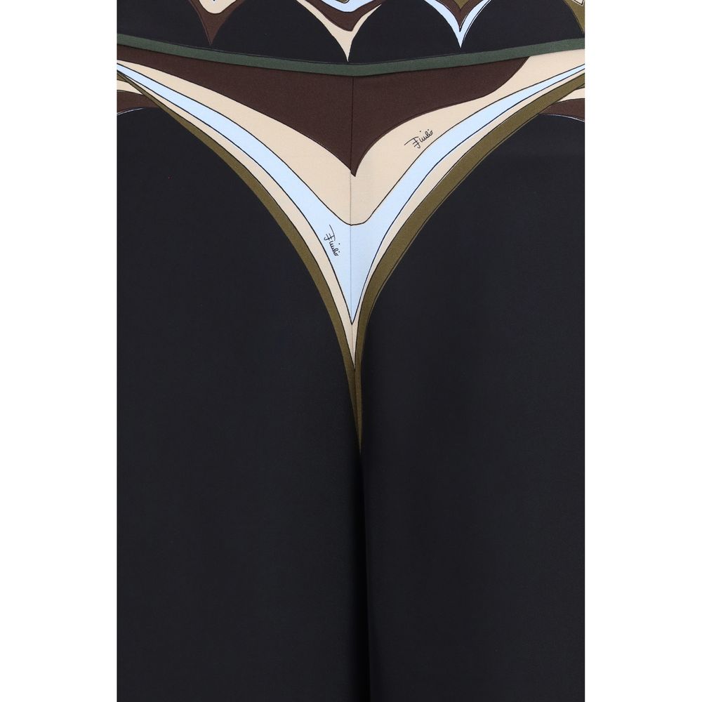 Emilio Pucci Black Silk Flared Pants