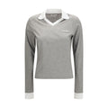 Miu Miu Gray Cotton Long Sleeve T-Shirt