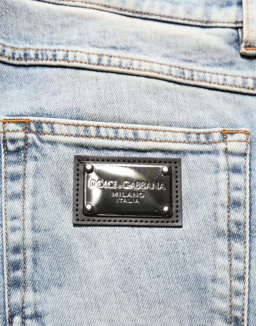 Dolce & Gabbana Blue Washed Mid Waist Straight Men Denim Jeans