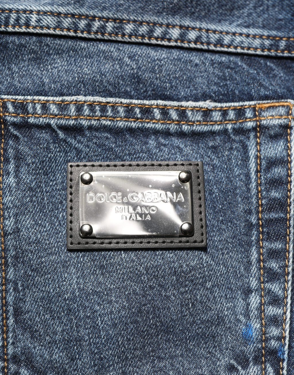 Dolce & Gabbana Dark Blue Washed Mid Waist Straight Men Denim Jeans