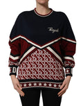 Dolce & Gabbana Blue Red Paneled 'Royals' Patch Sweatshirt Sweater