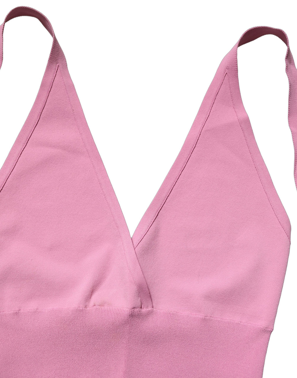 Dolce & Gabbana Pink Halter Neck Fitted Cropped Tank Top