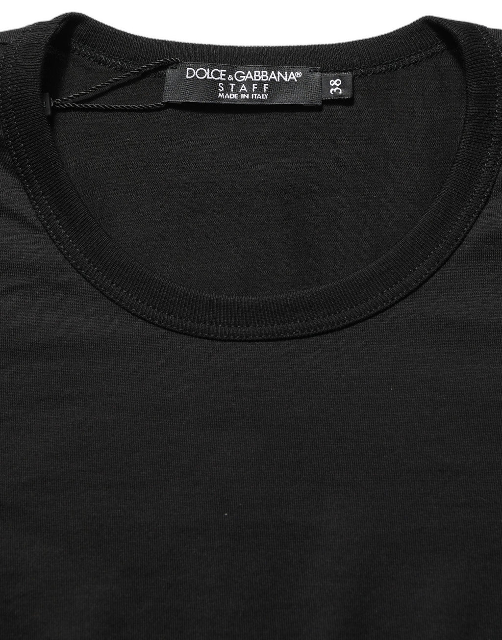 Dolce & Gabbana Black Cotton Round Neck Short Sleeve T-shirt
