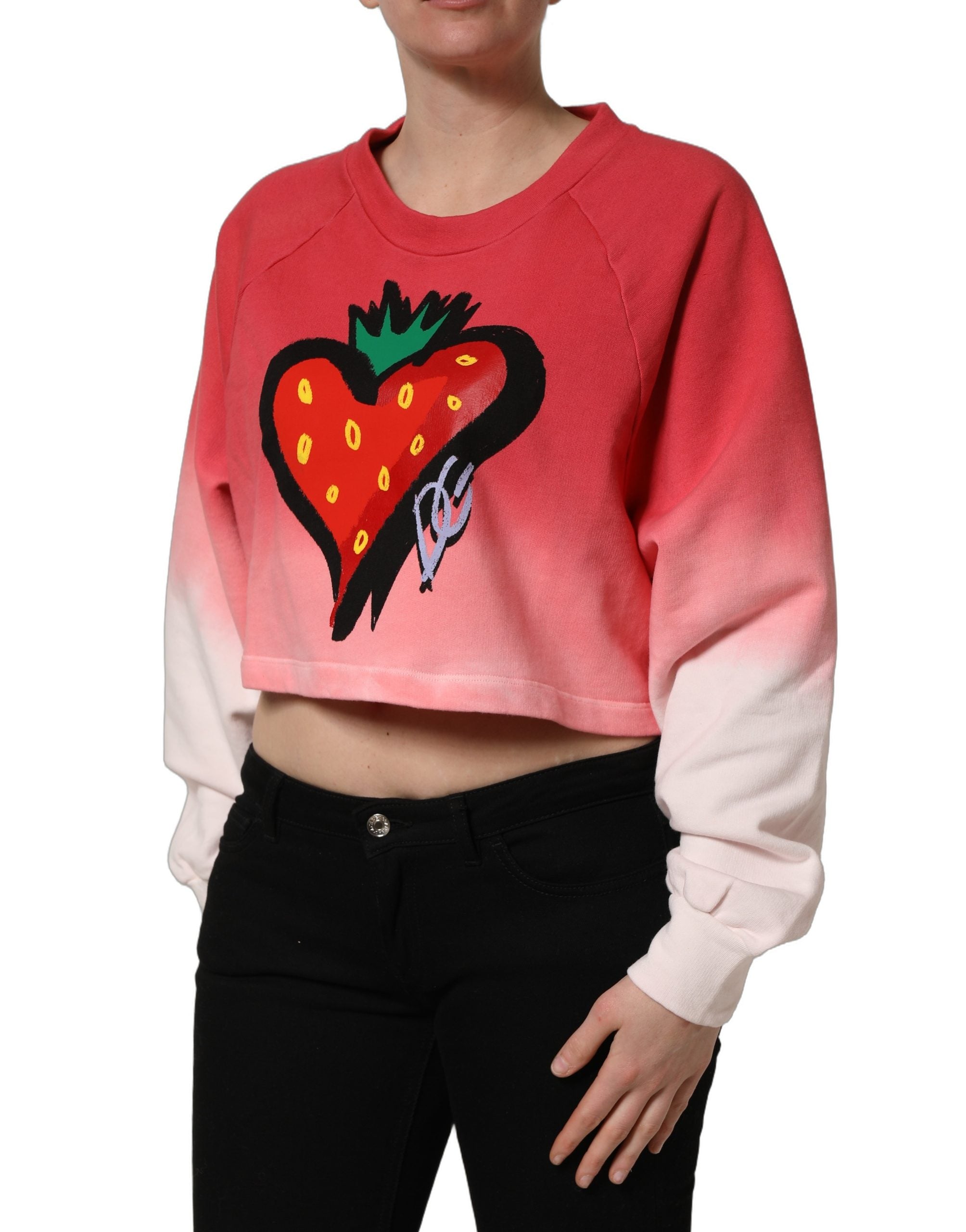 Dolce & Gabbana Multicolor StrawberryPrint Sweatshirt Sweater