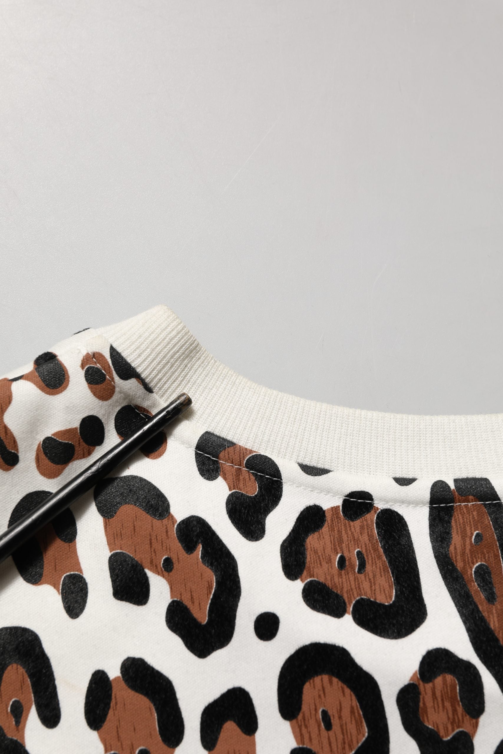 Dolce & Gabbana Multicolor Leopard Print Crew Neck T-shirt