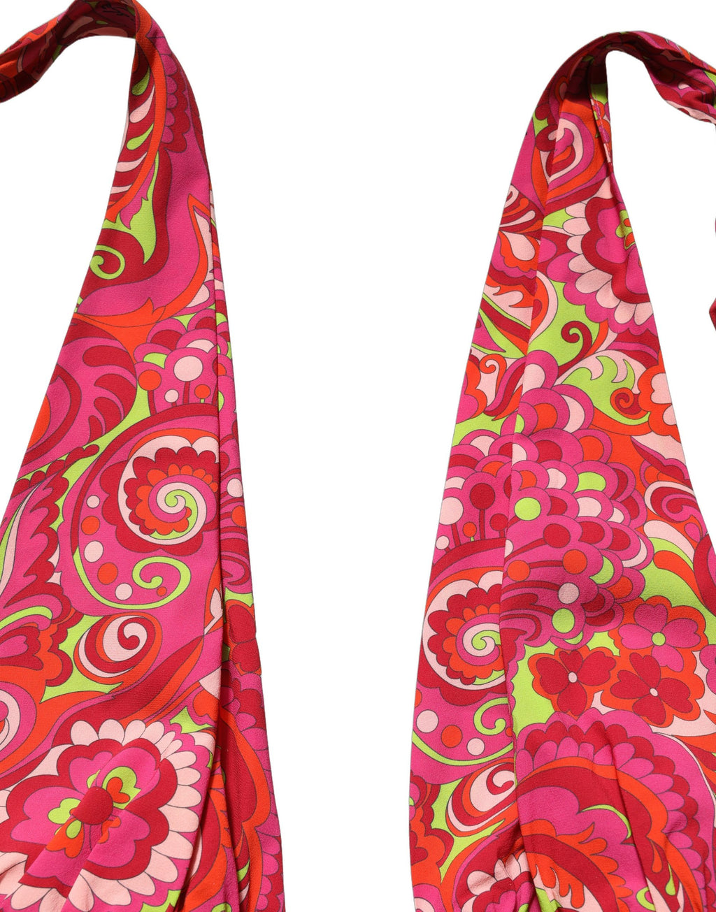 Dolce & Gabbana Red Paisley Silk Halter Neck Crop Tank Top