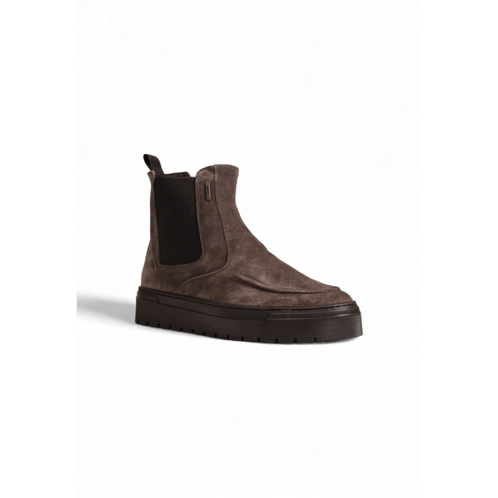 Antony Morato Gray Suede Leather Chelsea Boots
