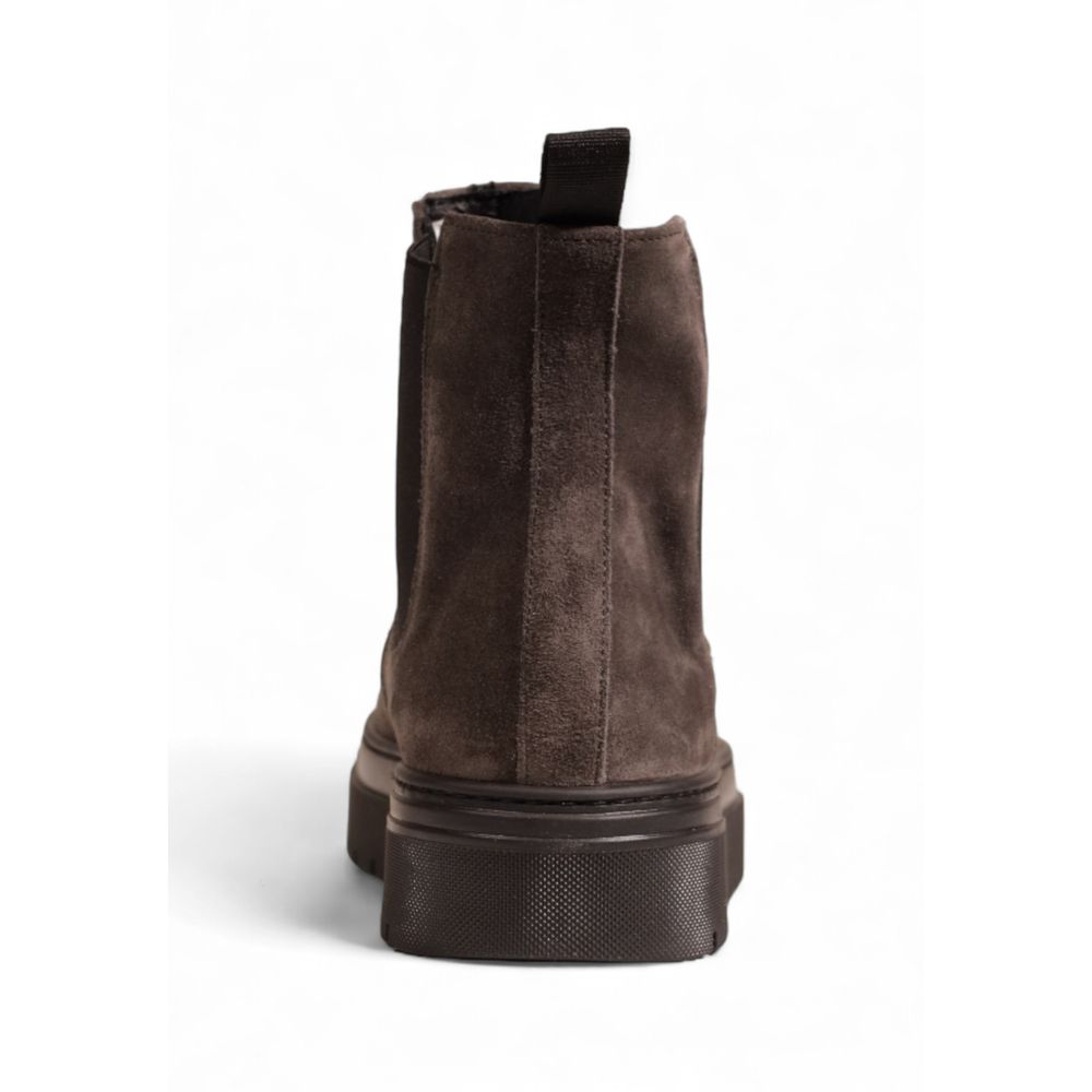 Antony Morato Gray Suede Leather Chelsea Boots