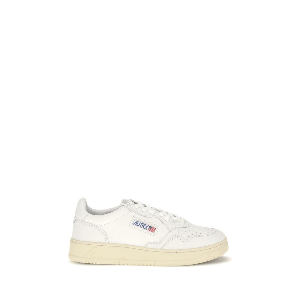 Autry White Calf Leather Bos Taurus Low Top Sneakers