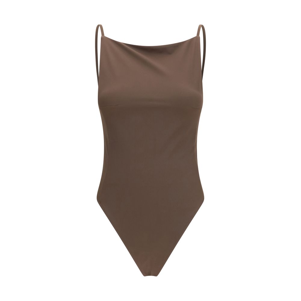 Jacquemus Brown Polyamide One-Piece Swimsuit