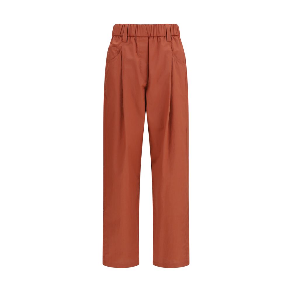 Brunello Cucinelli Orange Cotton Casual Pants