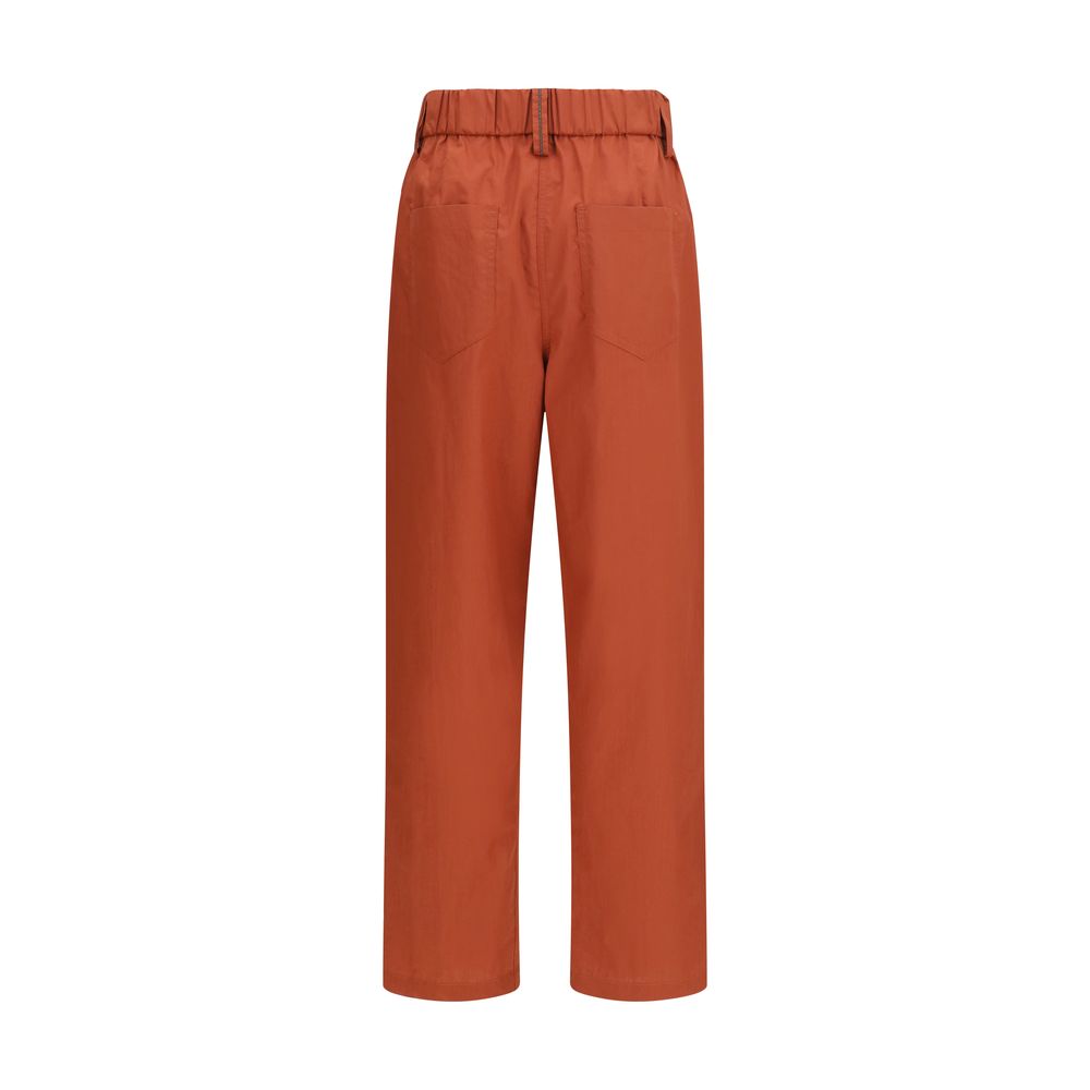 Brunello Cucinelli Orange Cotton Casual Pants