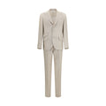 Brunello Cucinelli Beige Silk Two-Piece Suit