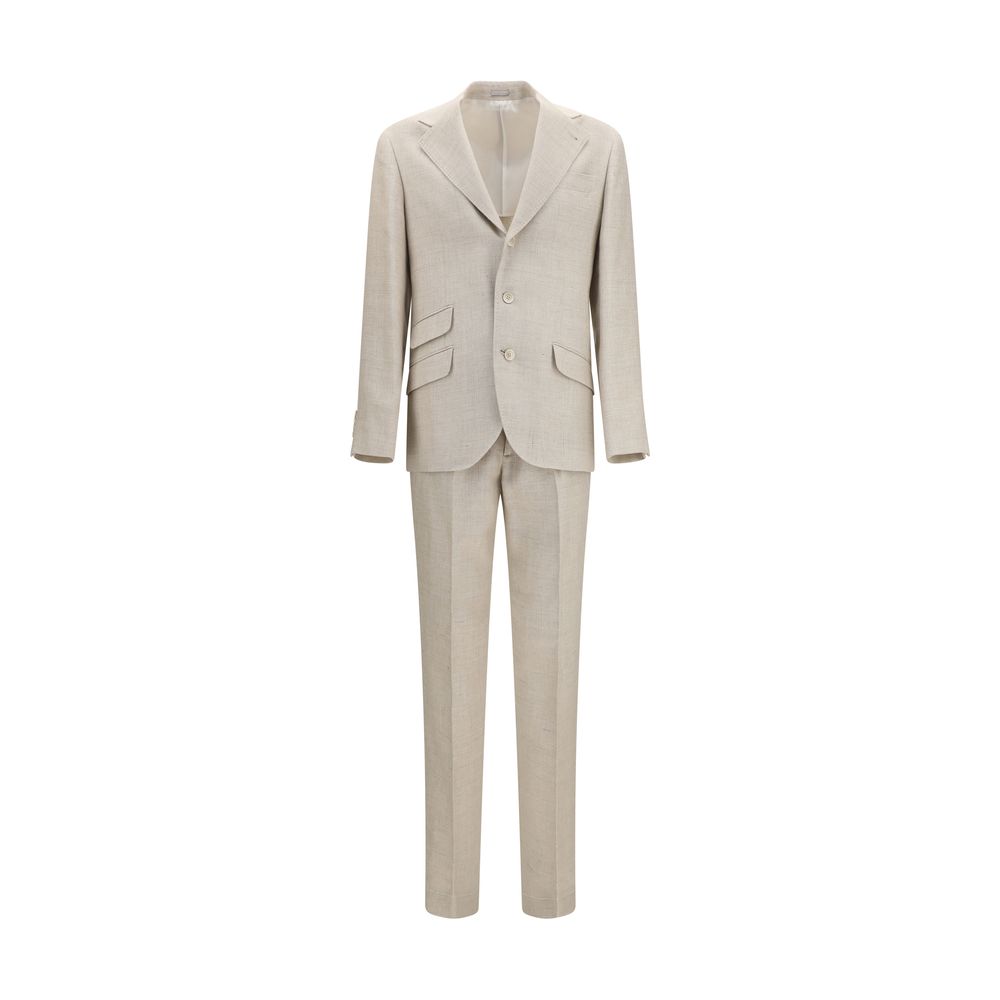 Brunello Cucinelli Beige Silk Two-Piece Suit