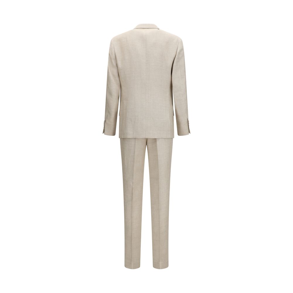 Brunello Cucinelli Beige Silk Two-Piece Suit