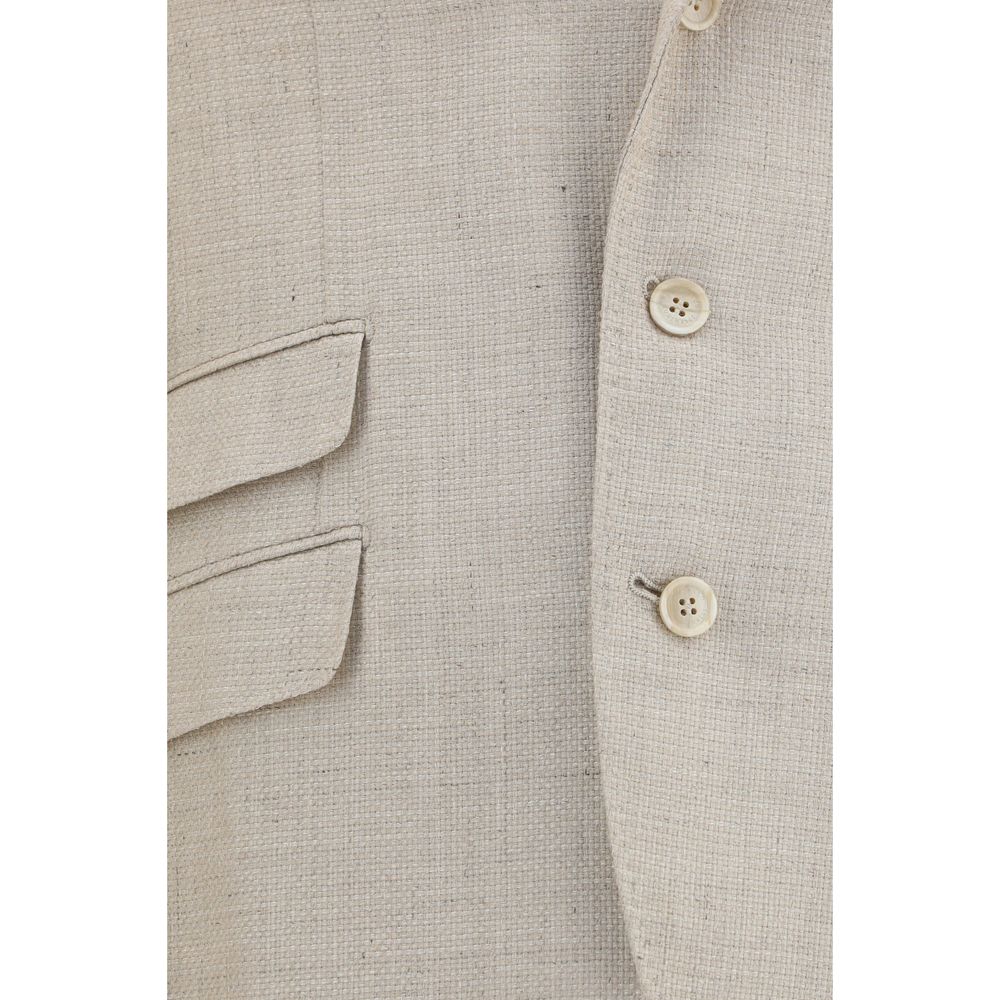 Brunello Cucinelli Beige Silk Two-Piece Suit