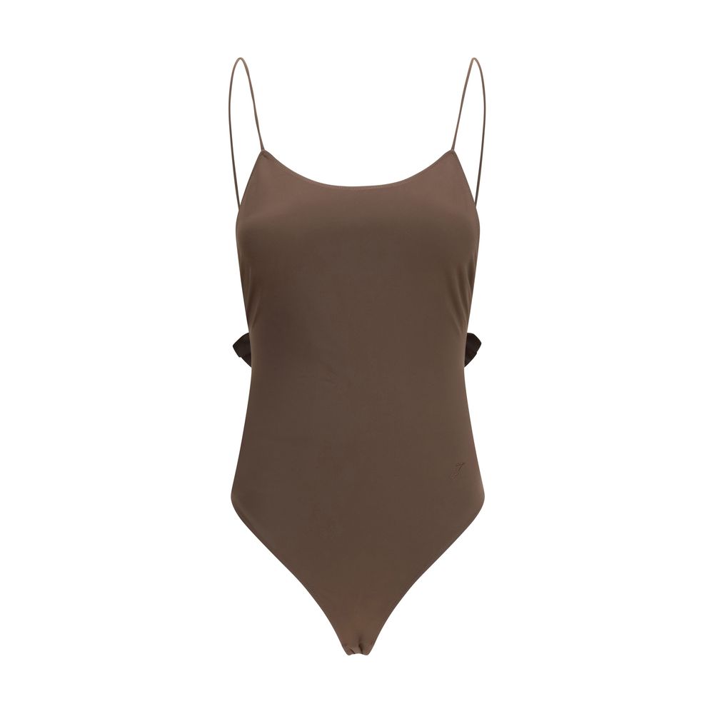 Jacquemus Brown Polyamide One-Piece Swimsuit