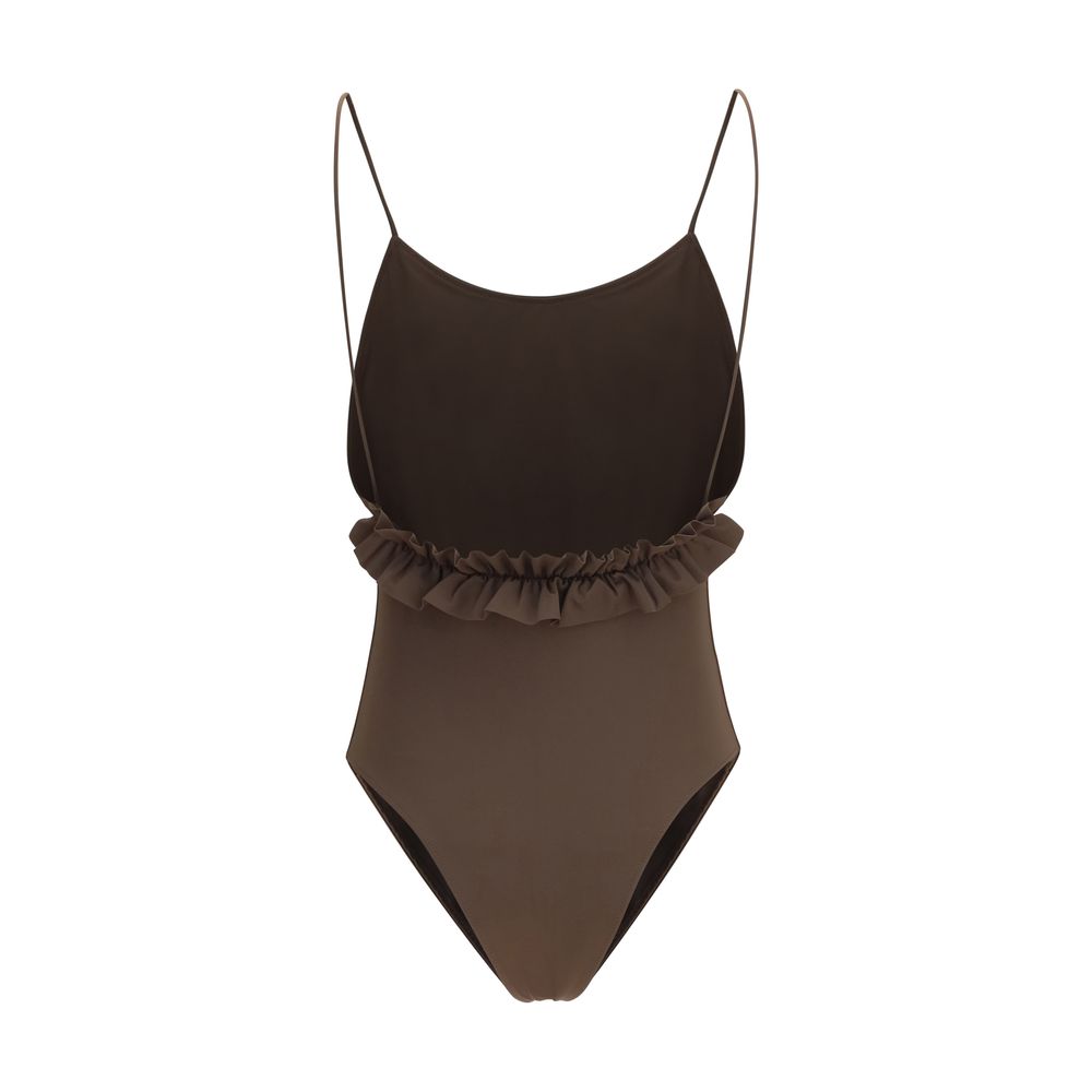 Jacquemus Brown Polyamide One-Piece Swimsuit