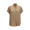 Brunello Cucinelli Beige Silk Shortsleeve Shirt