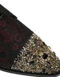 Dolce & Gabbana Black Red Embellished Derby Dress Formal Shoes