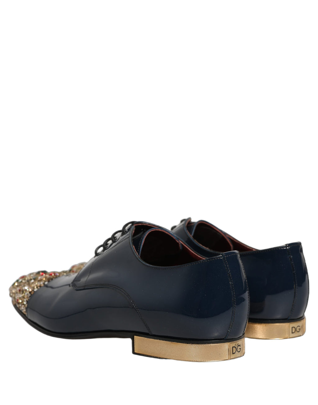 Dolce & Gabbana Blue Embellished Men Derby Dress Formal Shoes