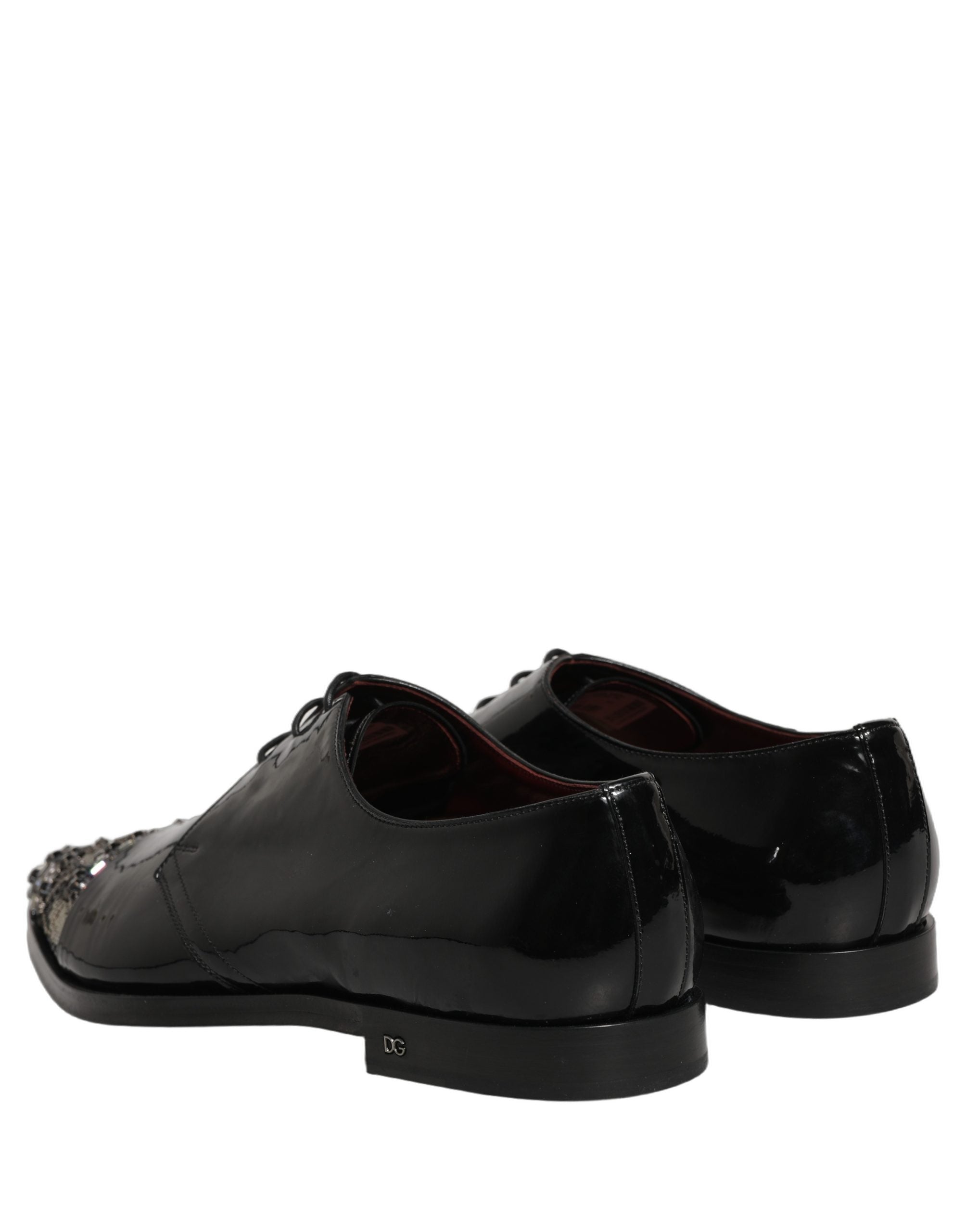 Dolce & Gabbana Black Embellished Derby Dress Formal Shoes