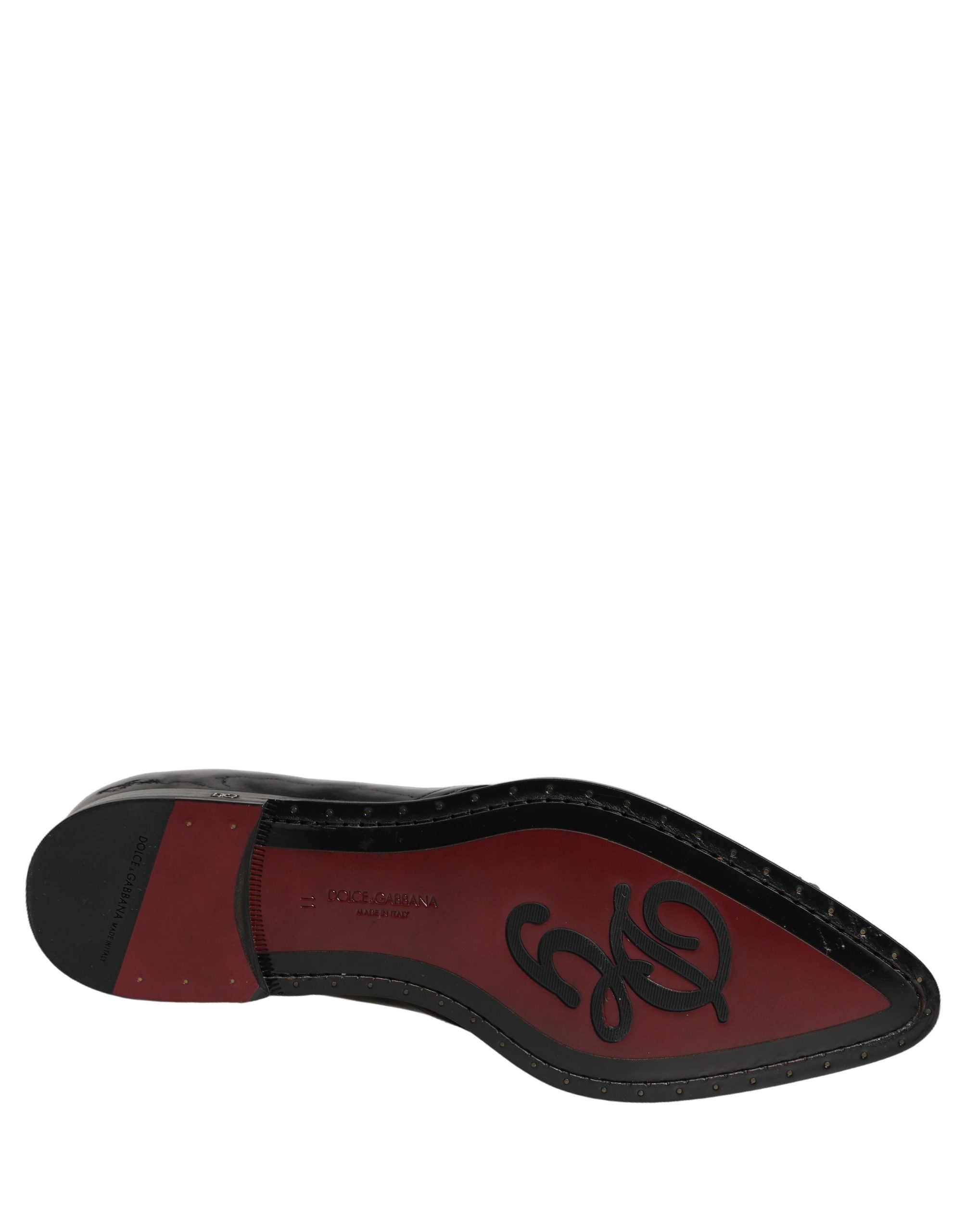 Dolce & Gabbana Black Embellished Derby Dress Formal Shoes